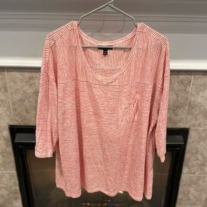 Lane Bryant striped 3/4 sleeve top
